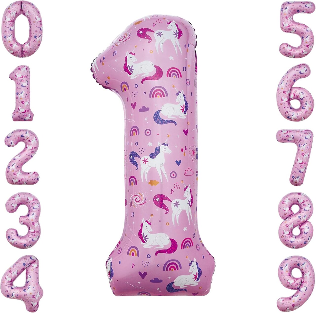 40 Inch Unicorn Number 1 Balloon 1st Unicorn Birthday Decorations for Girls Magical Unicorn Party Supplies Unicorn Balloons 1